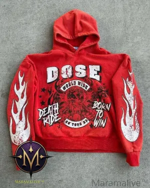 Retro Street Hip Hop Letter Print Oversized Hoodie Men's Fashion Trendy Goth Casual All-match Pullover