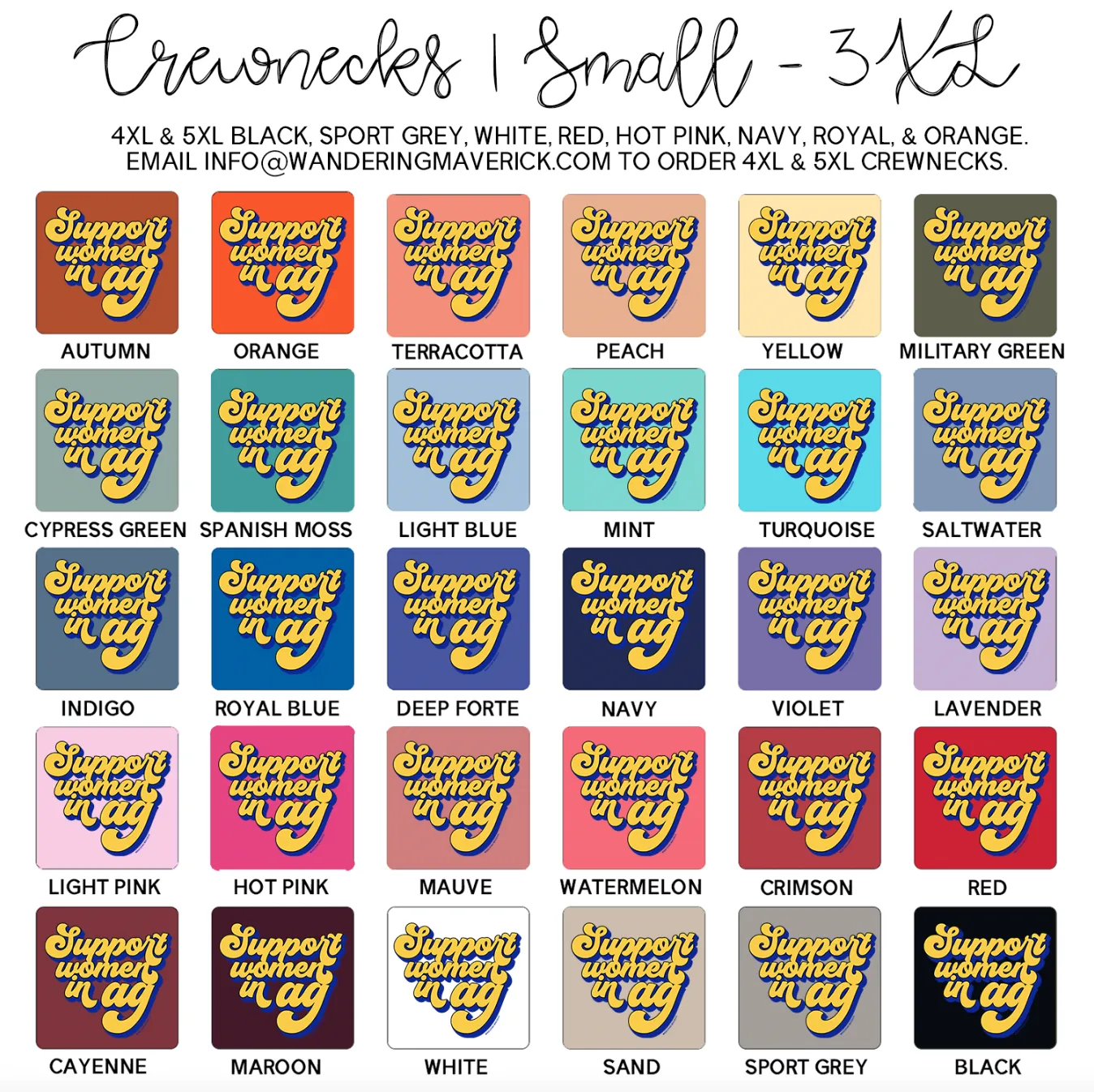 Retro Support Women In Ag FFA Crewneck (S-3XL) - Multiple Colors!