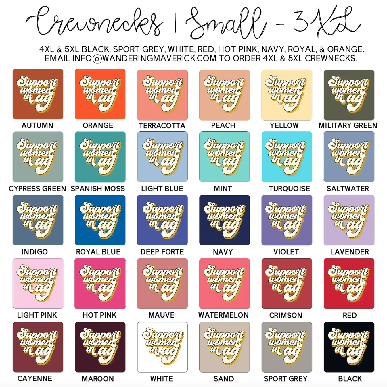 Retro Support Women In Ag Gold Crewneck (S-3XL) - Multiple Colors!
