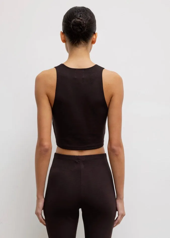 Rio V Crop Tank (Chocolate)
