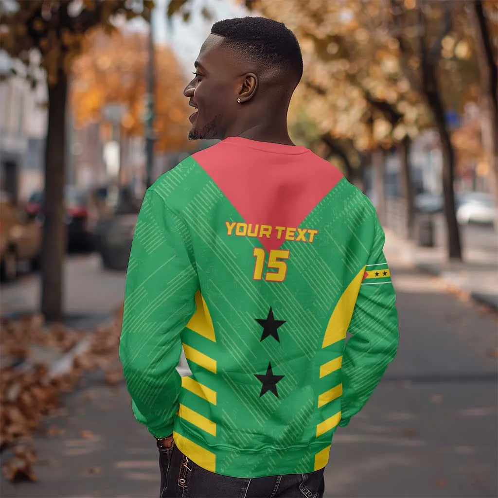 Sao Tome and Principe Football Custom Sweatshirt Sporty Style - Green Color LT15