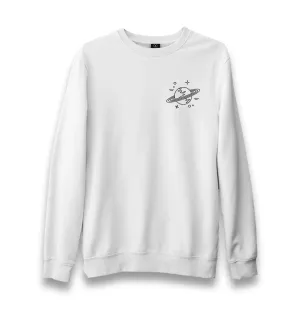Saturn III Logo Unisex White Sweatshirt