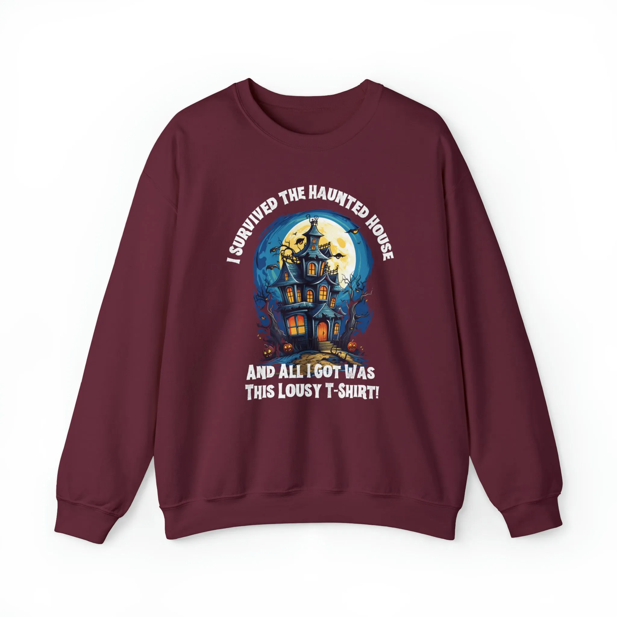 Scary Haunted House Sweatshirt, Creepy Halloween Sweatshirt, Funny Lousy Shirt Sweatshirt, Party Shirt, Unisex Heavy Blend Shirt