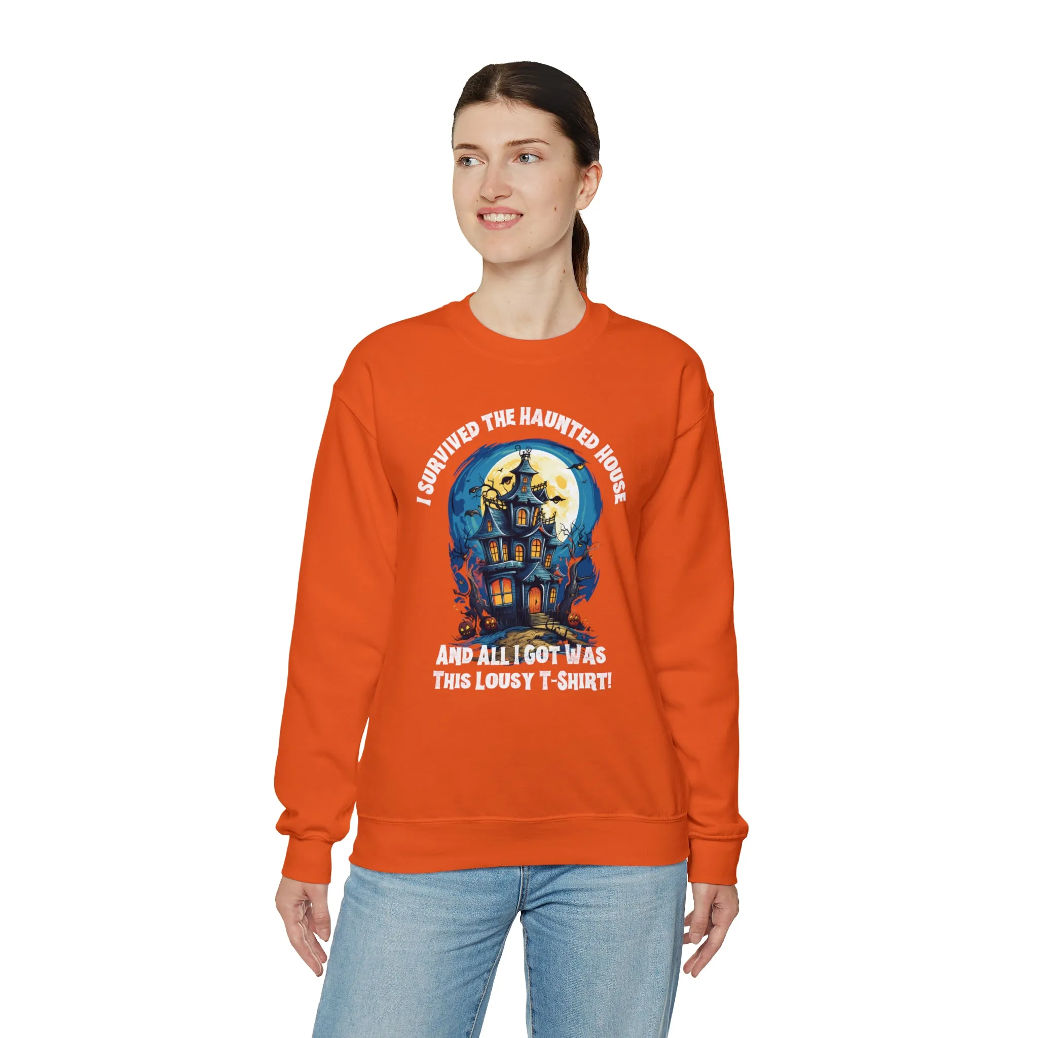 Scary Haunted House Sweatshirt, Creepy Halloween Sweatshirt, Funny Lousy Shirt Sweatshirt, Party Shirt, Unisex Heavy Blend Shirt