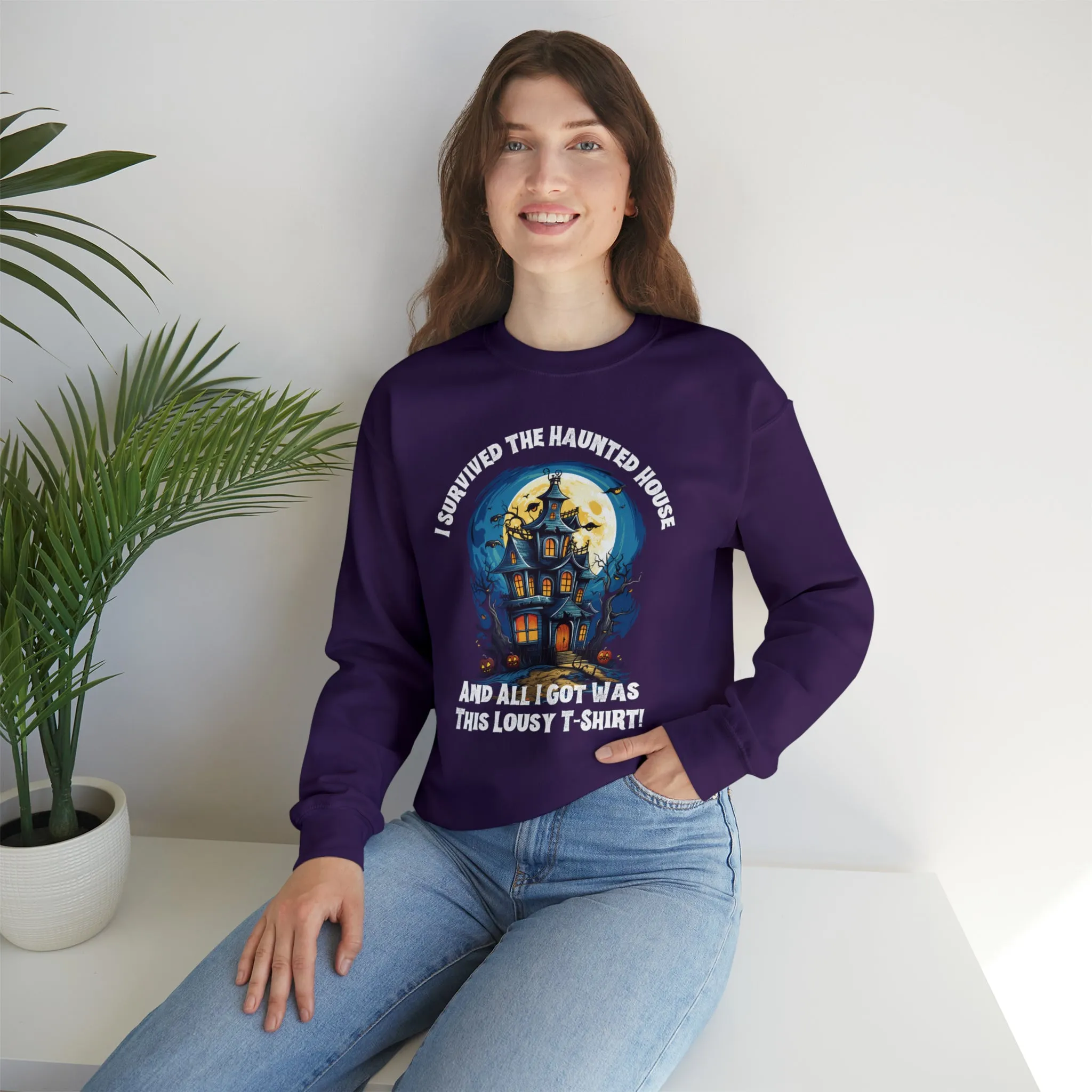 Scary Haunted House Sweatshirt, Creepy Halloween Sweatshirt, Funny Lousy Shirt Sweatshirt, Party Shirt, Unisex Heavy Blend Shirt