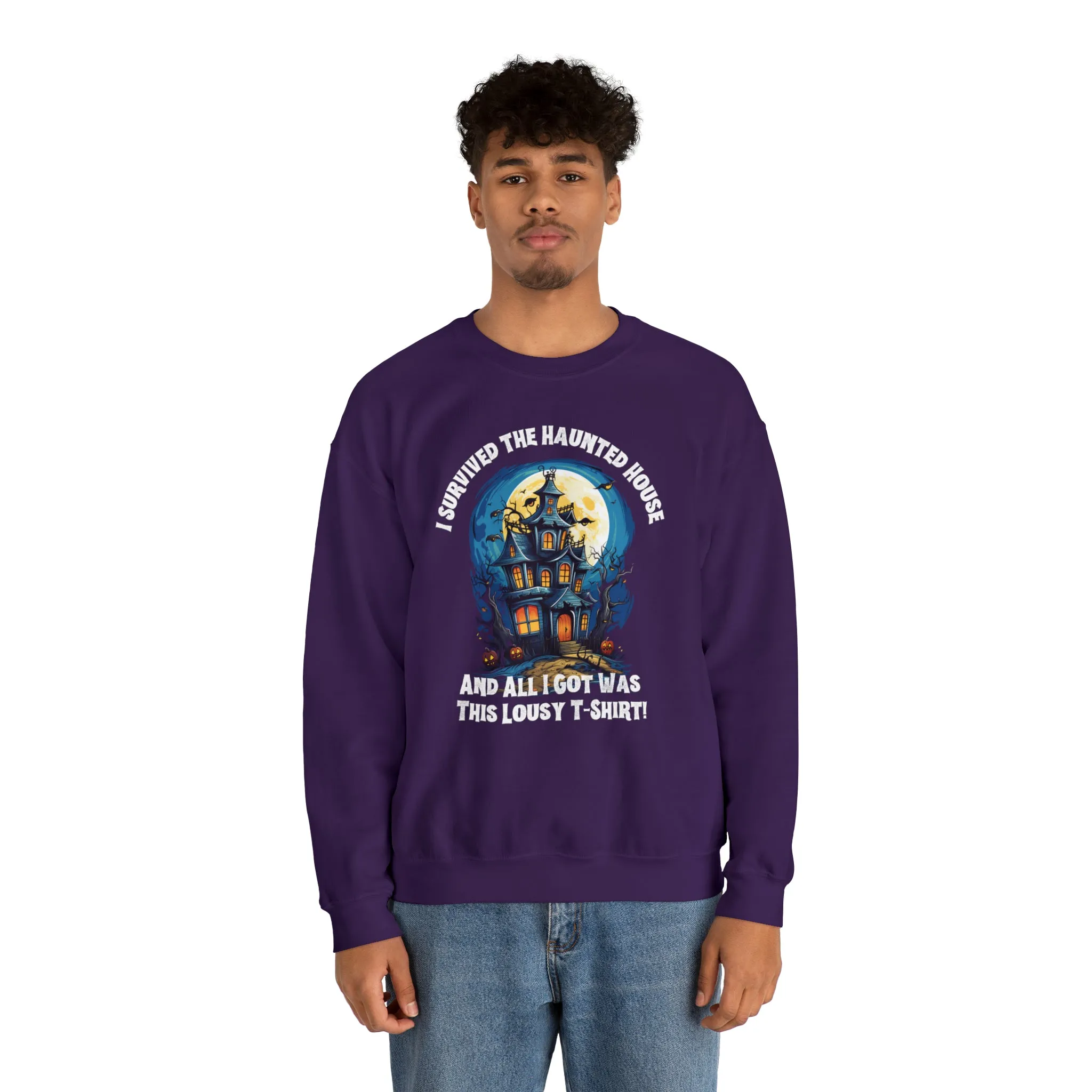 Scary Haunted House Sweatshirt, Creepy Halloween Sweatshirt, Funny Lousy Shirt Sweatshirt, Party Shirt, Unisex Heavy Blend Shirt