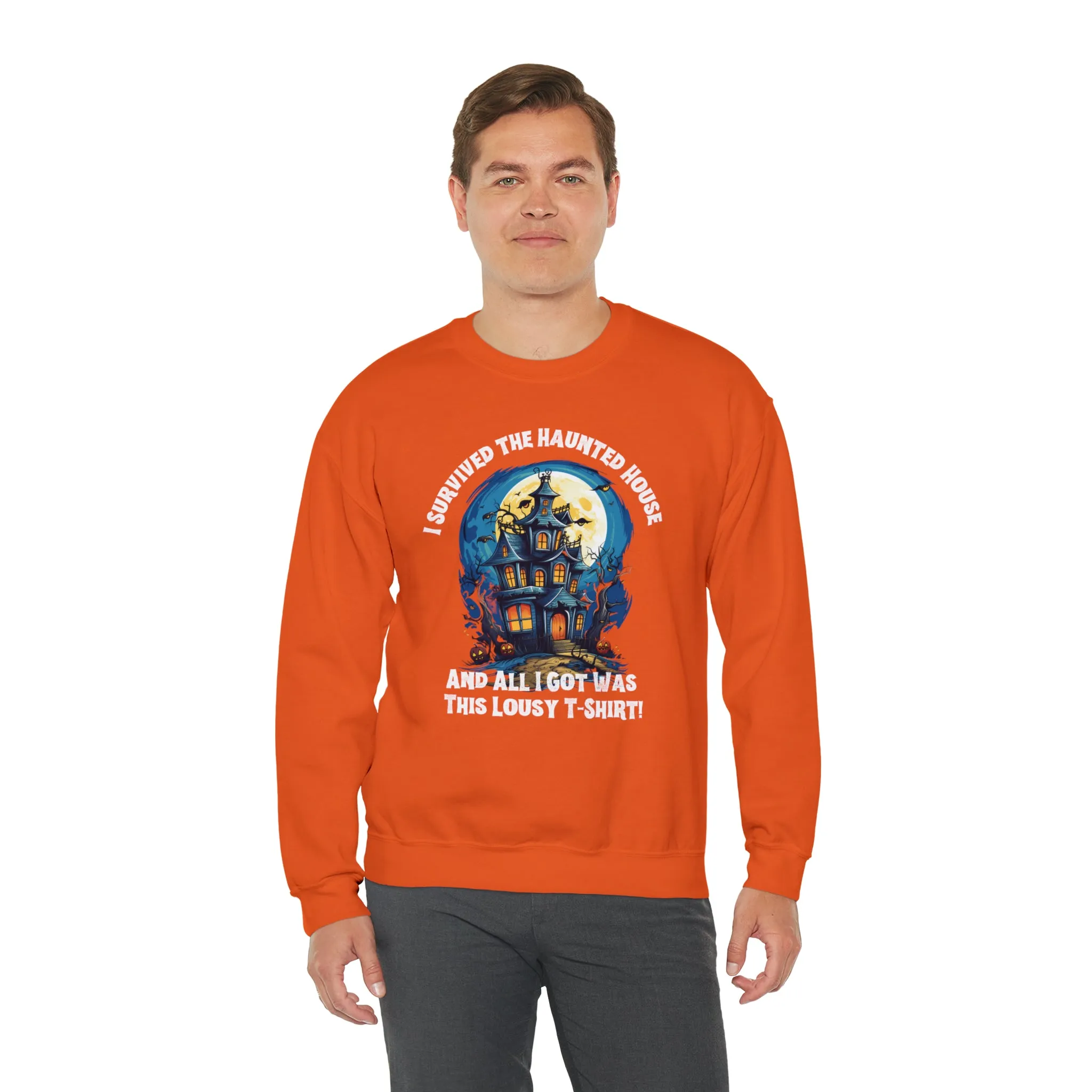 Scary Haunted House Sweatshirt, Creepy Halloween Sweatshirt, Funny Lousy Shirt Sweatshirt, Party Shirt, Unisex Heavy Blend Shirt