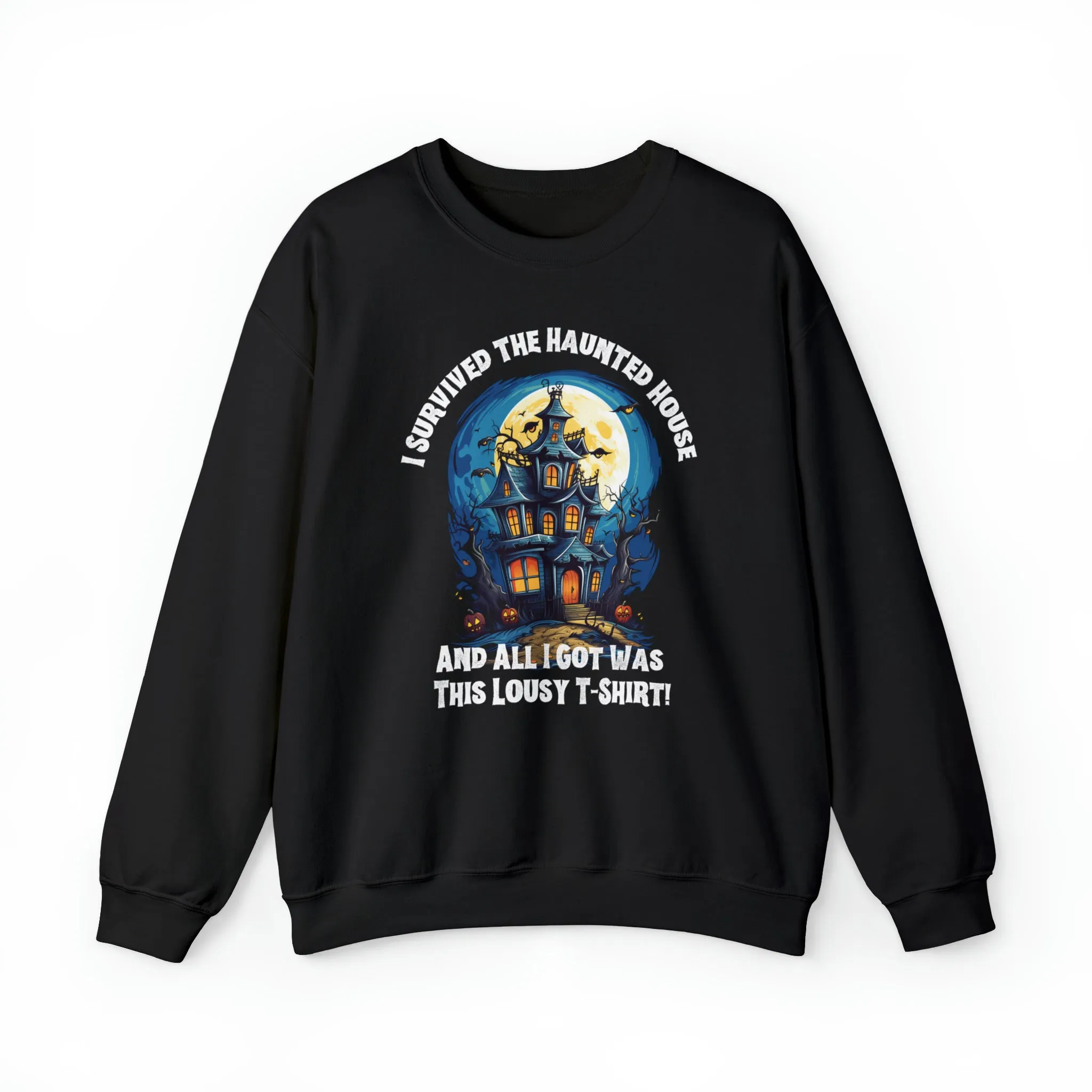 Scary Haunted House Sweatshirt, Creepy Halloween Sweatshirt, Funny Lousy Shirt Sweatshirt, Party Shirt, Unisex Heavy Blend Shirt