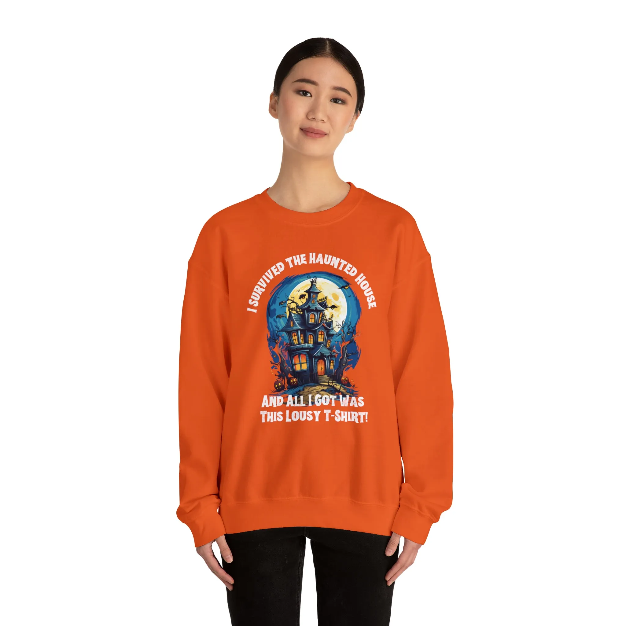 Scary Haunted House Sweatshirt, Creepy Halloween Sweatshirt, Funny Lousy Shirt Sweatshirt, Party Shirt, Unisex Heavy Blend Shirt