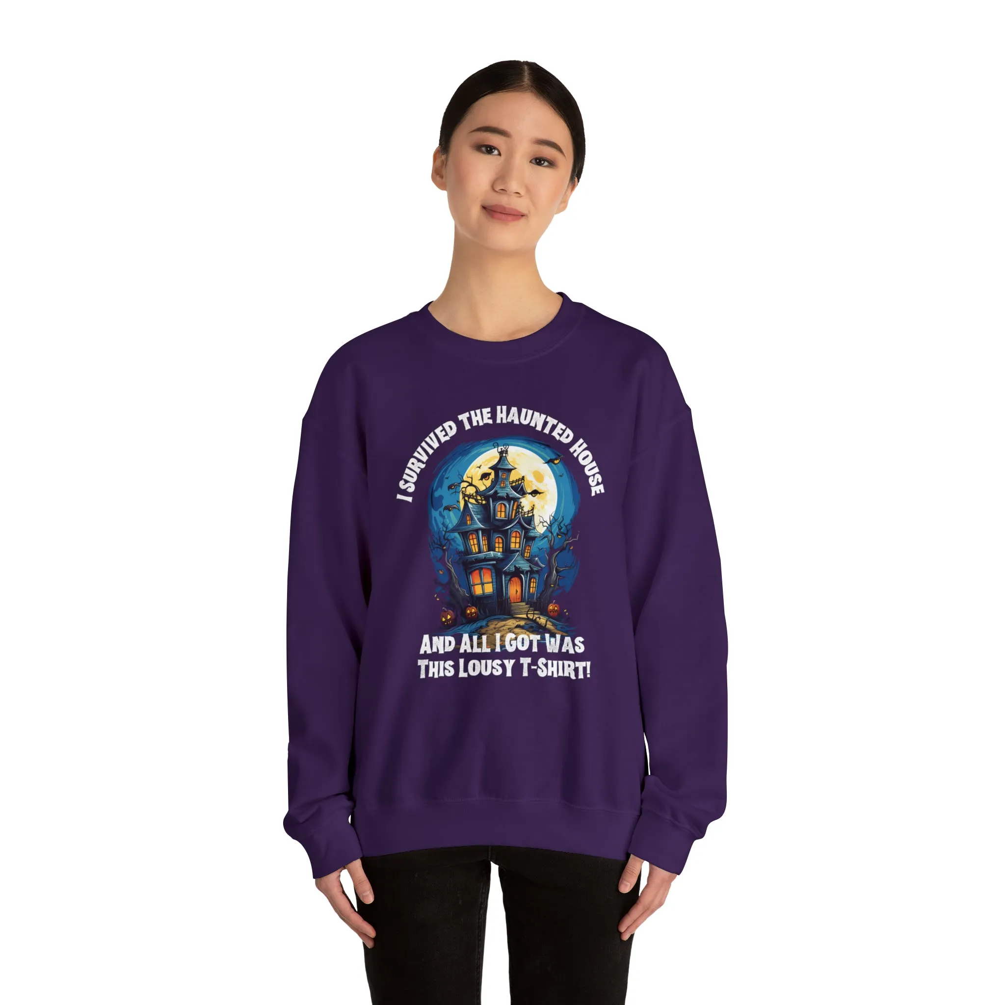 Scary Haunted House Sweatshirt, Creepy Halloween Sweatshirt, Funny Lousy Shirt Sweatshirt, Party Shirt, Unisex Heavy Blend Shirt