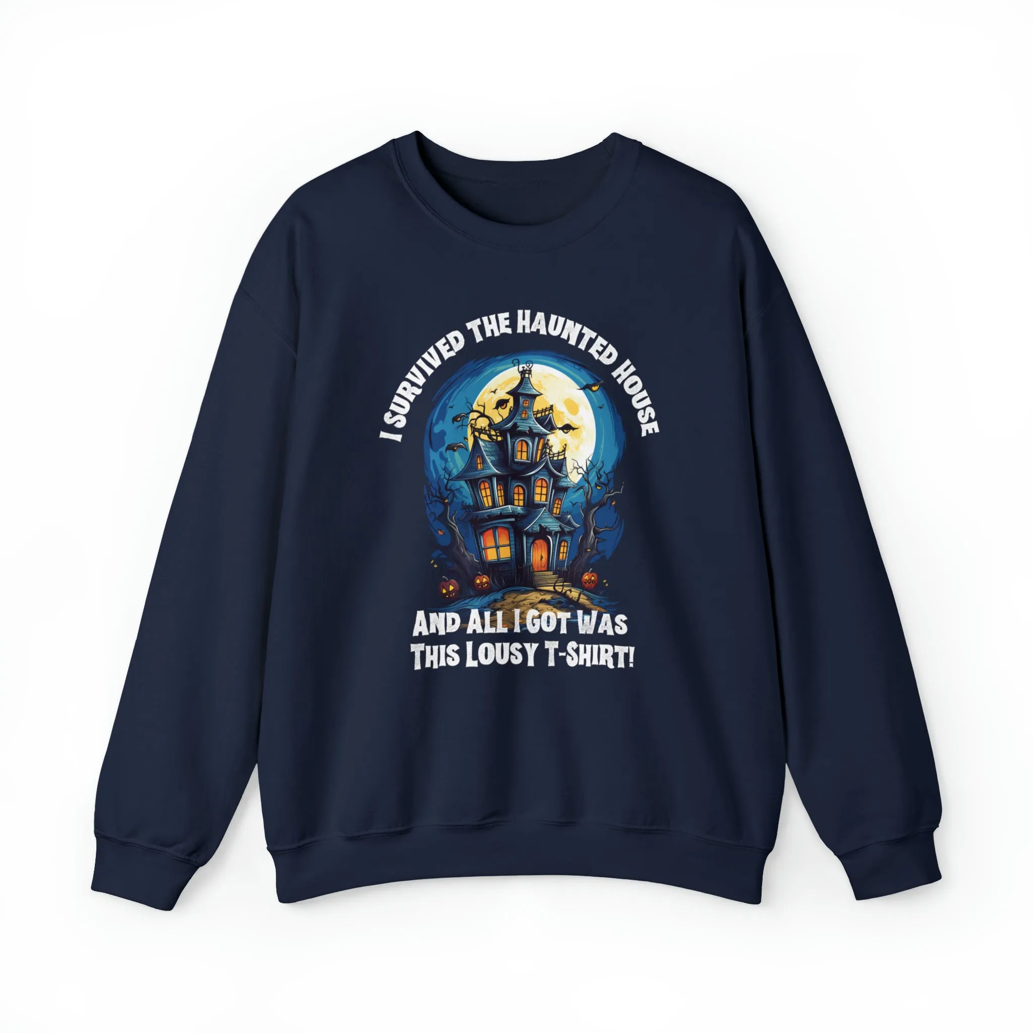 Scary Haunted House Sweatshirt, Creepy Halloween Sweatshirt, Funny Lousy Shirt Sweatshirt, Party Shirt, Unisex Heavy Blend Shirt