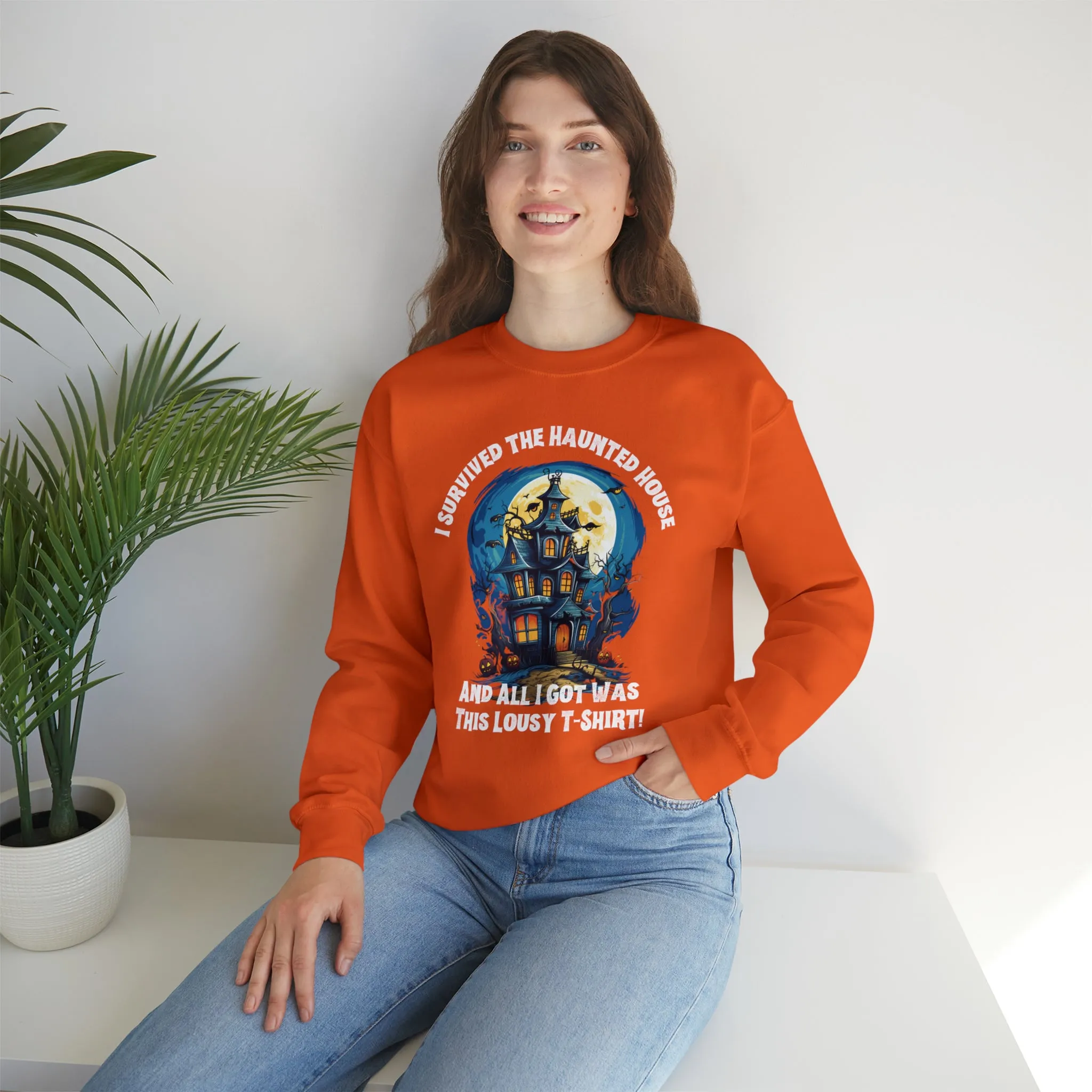 Scary Haunted House Sweatshirt, Creepy Halloween Sweatshirt, Funny Lousy Shirt Sweatshirt, Party Shirt, Unisex Heavy Blend Shirt