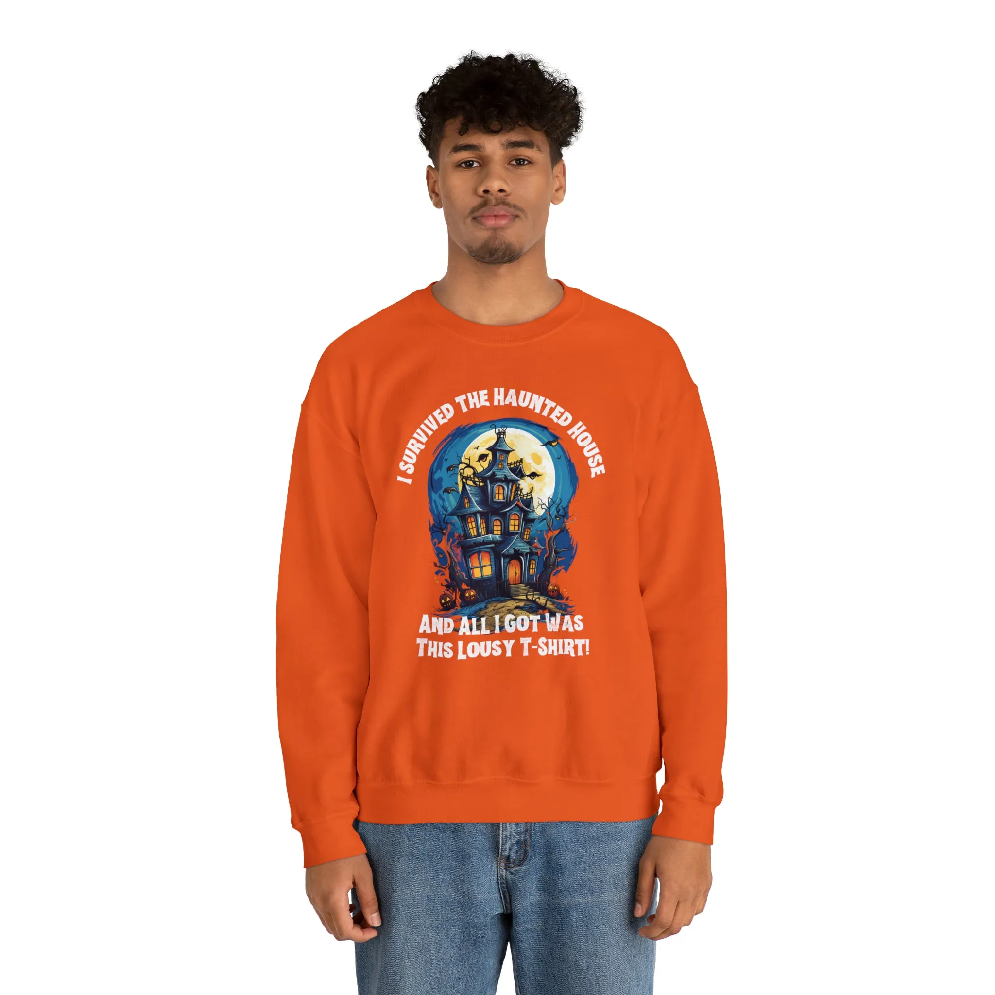 Scary Haunted House Sweatshirt, Creepy Halloween Sweatshirt, Funny Lousy Shirt Sweatshirt, Party Shirt, Unisex Heavy Blend Shirt