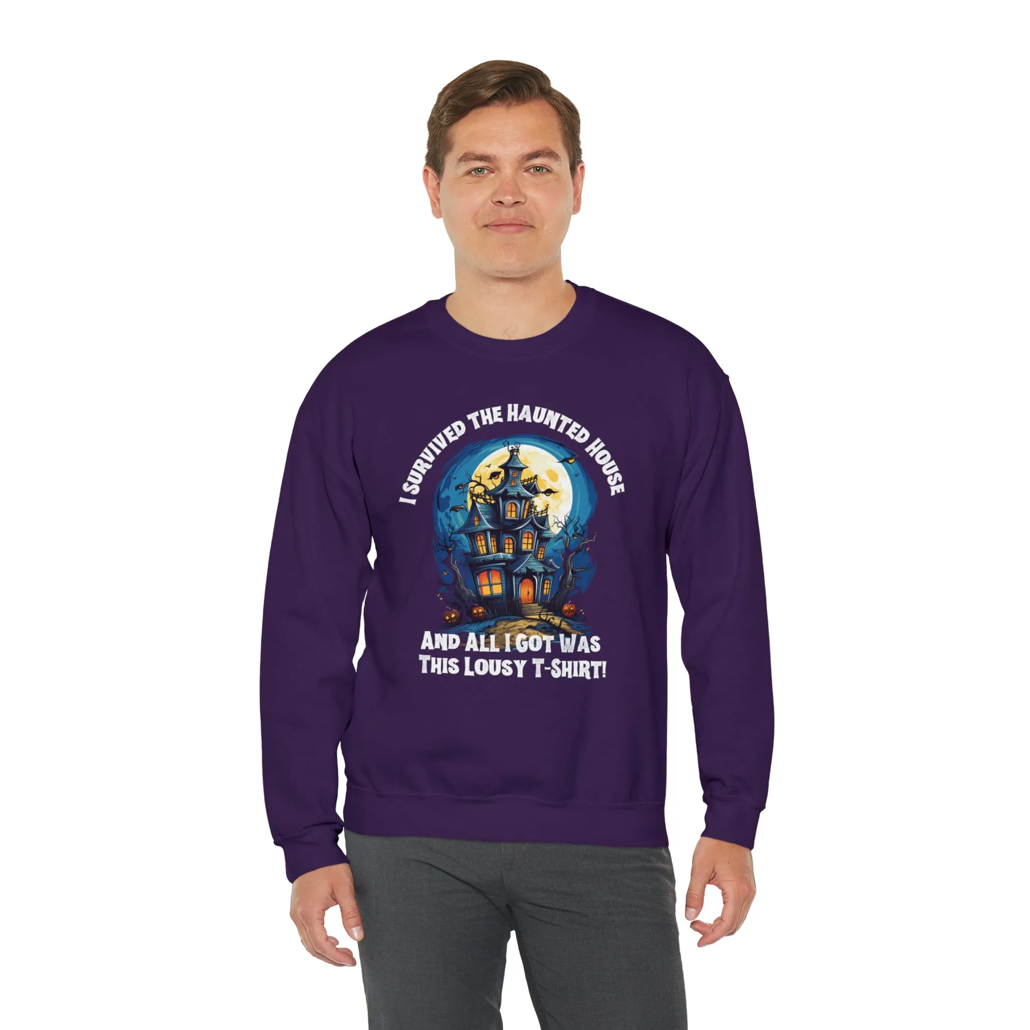 Scary Haunted House Sweatshirt, Creepy Halloween Sweatshirt, Funny Lousy Shirt Sweatshirt, Party Shirt, Unisex Heavy Blend Shirt