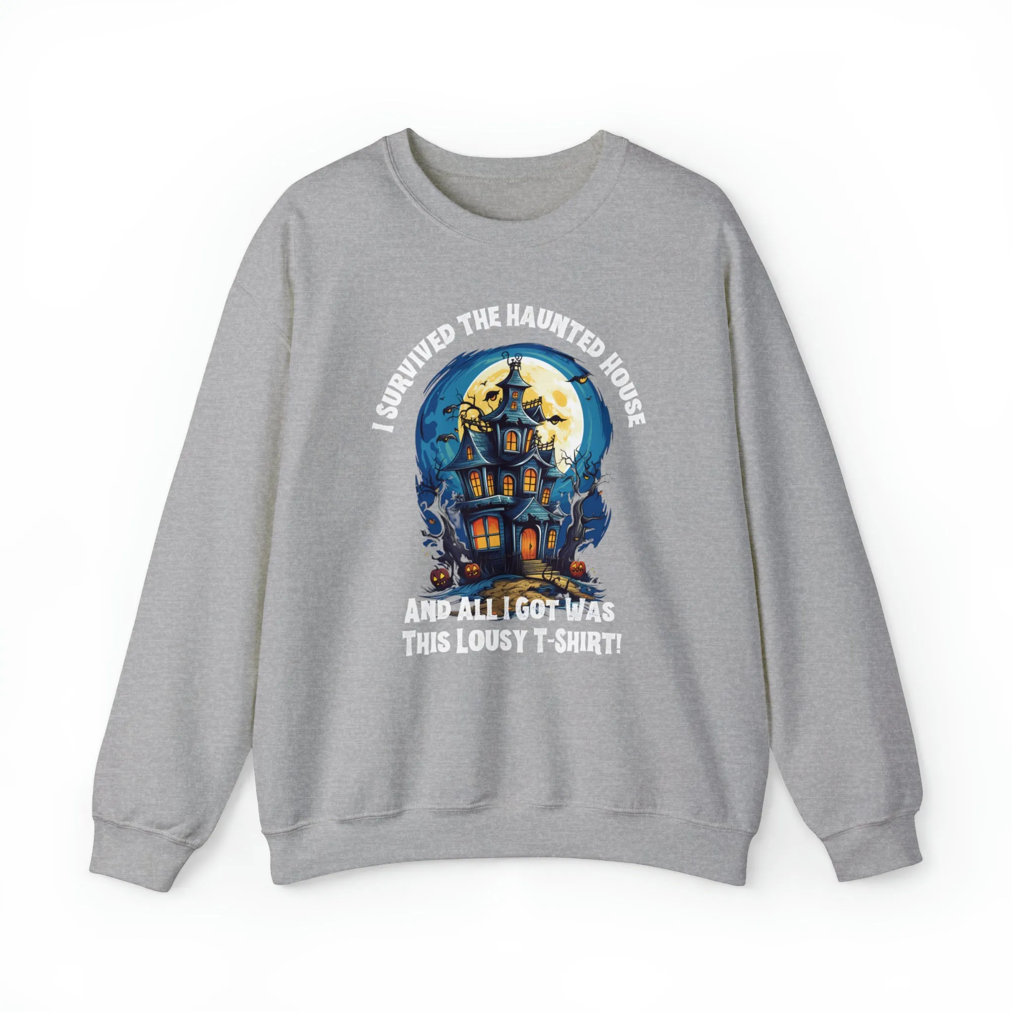 Scary Haunted House Sweatshirt, Creepy Halloween Sweatshirt, Funny Lousy Shirt Sweatshirt, Party Shirt, Unisex Heavy Blend Shirt