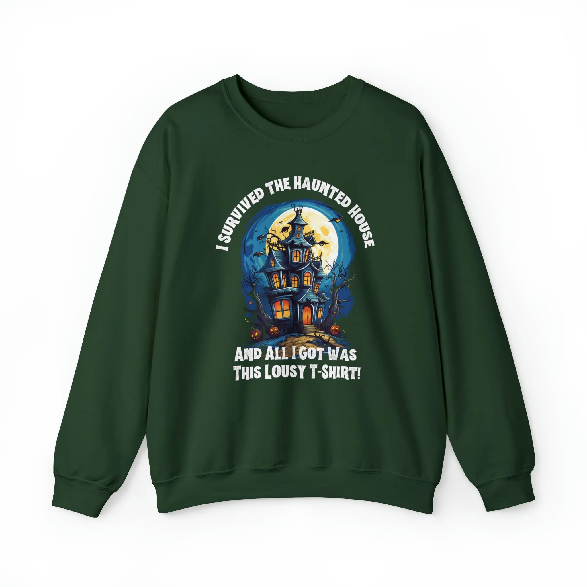 Scary Haunted House Sweatshirt, Creepy Halloween Sweatshirt, Funny Lousy Shirt Sweatshirt, Party Shirt, Unisex Heavy Blend Shirt