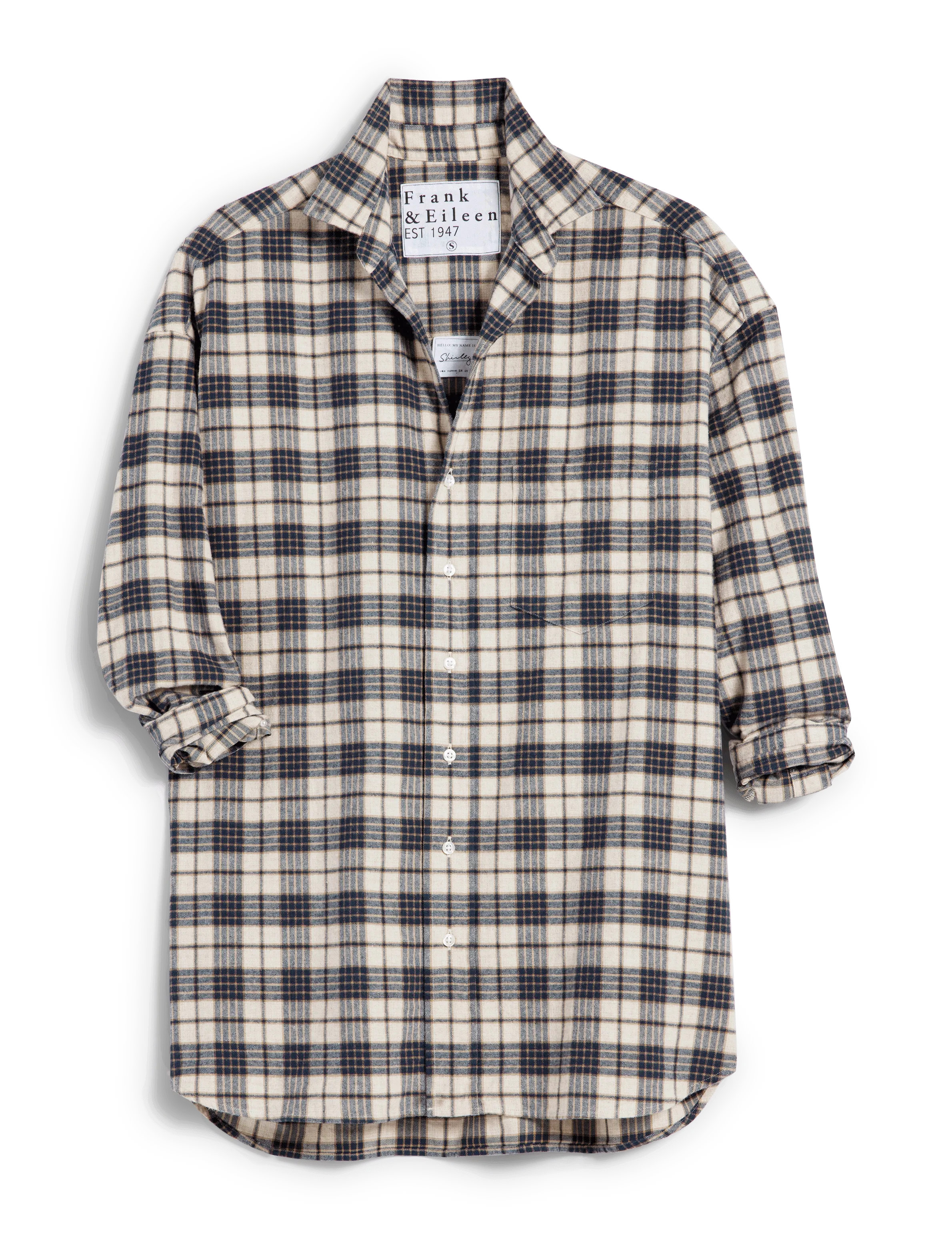 SHIRLEY Heather Navy Plaid, Italian Flannel
