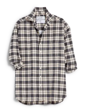 SHIRLEY Heather Navy Plaid, Italian Flannel