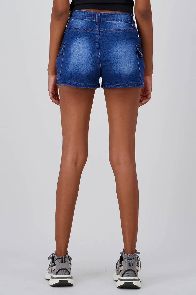 Shorts denim con bolsas cargo