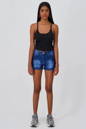 Shorts denim con bolsas cargo