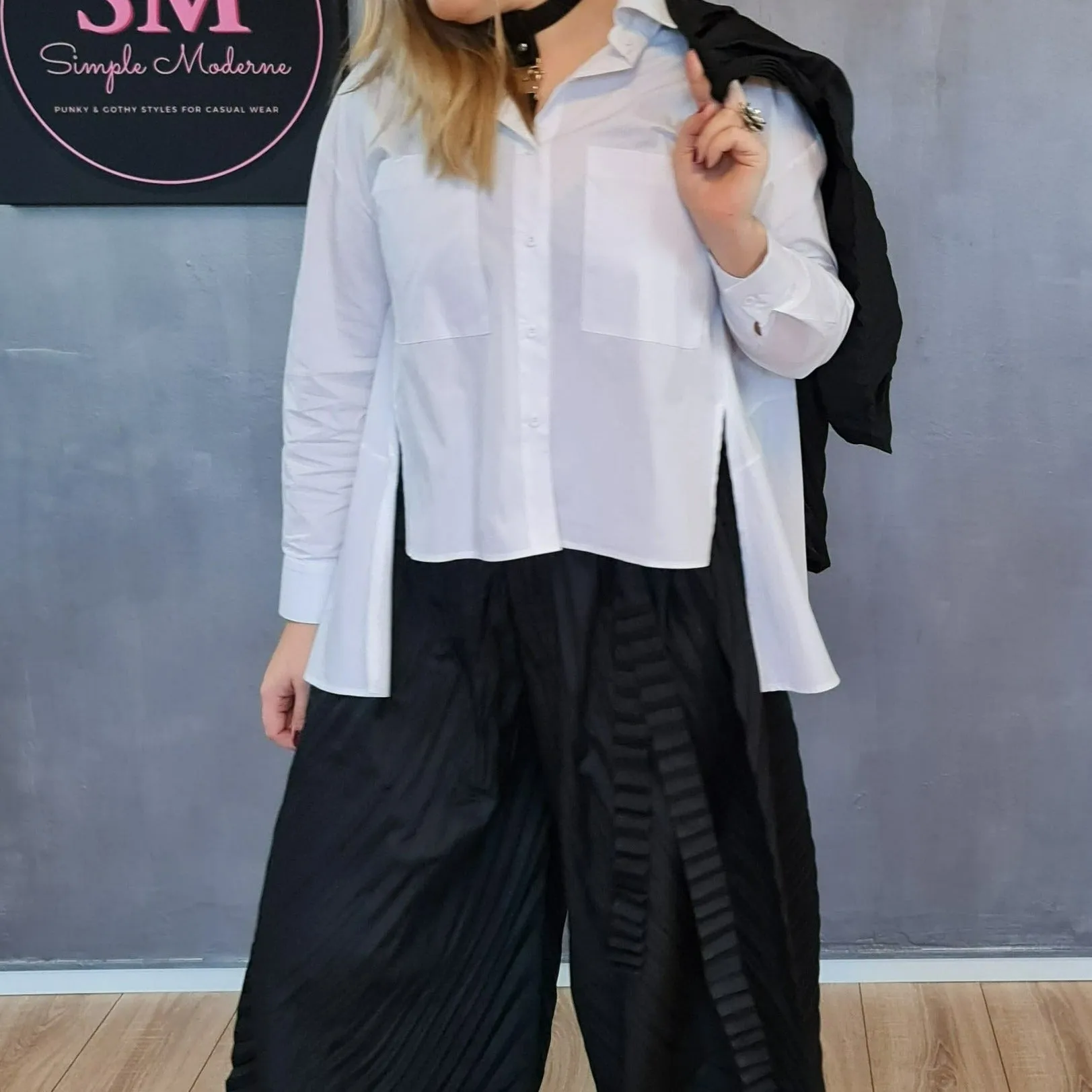 Simple Moderne Jazz Up Punky Basic Relaxed Fit Shirt