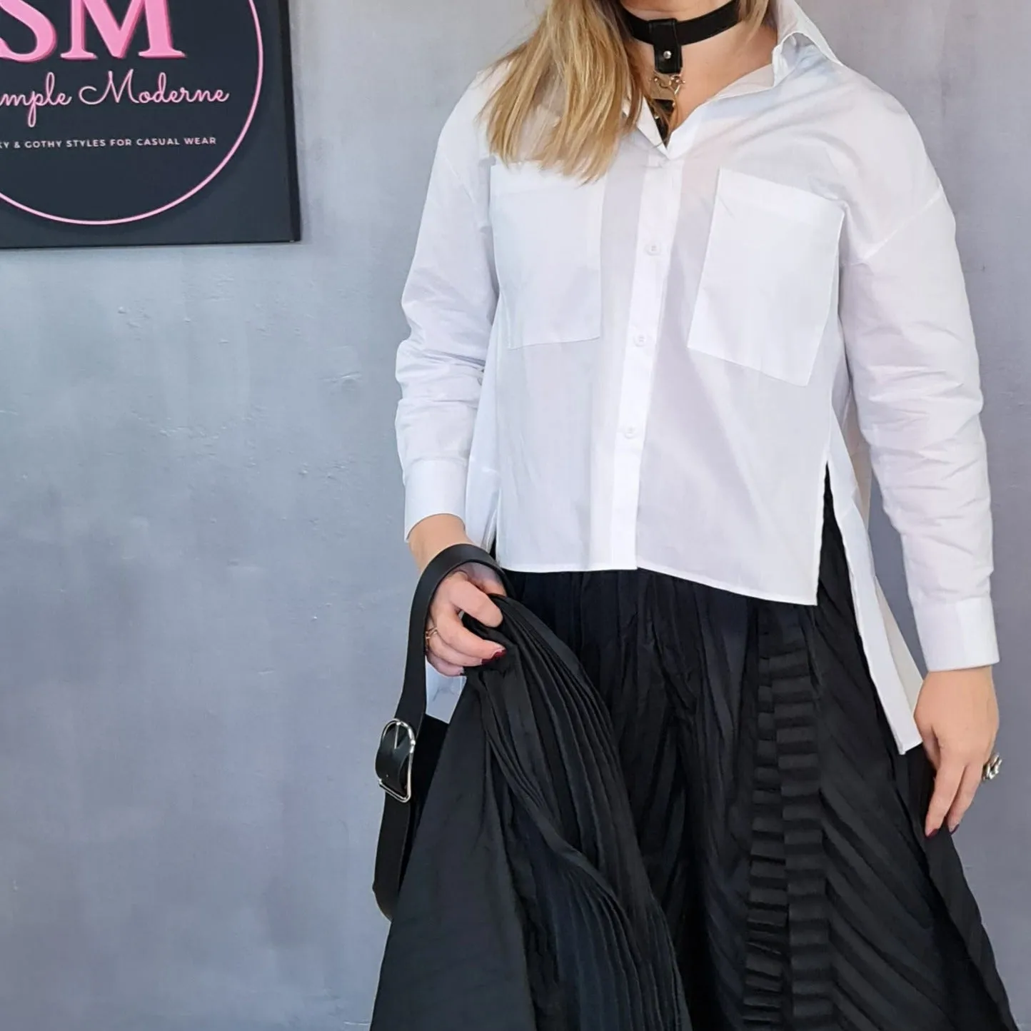 Simple Moderne Jazz Up Punky Basic Relaxed Fit Shirt