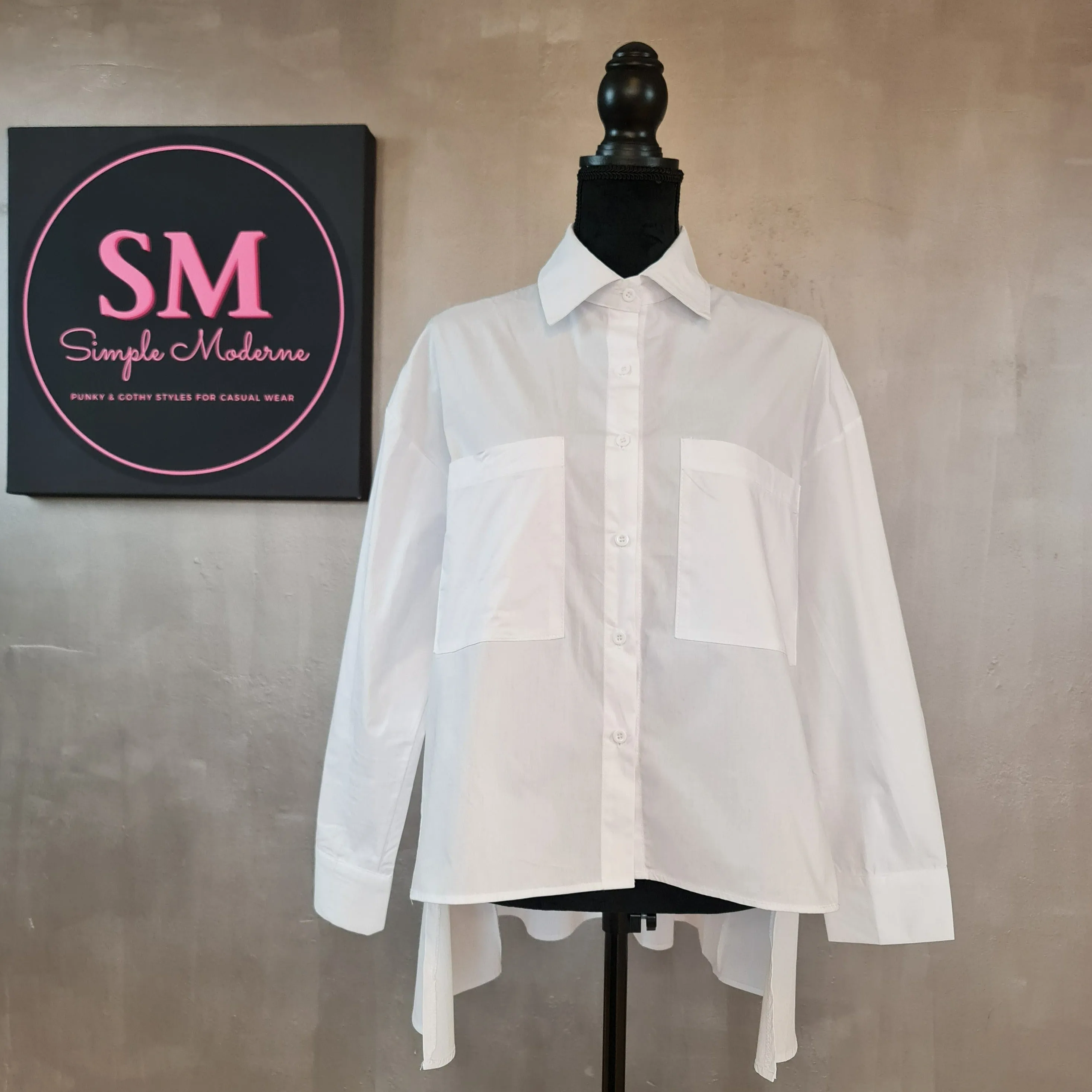 Simple Moderne Jazz Up Punky Basic Relaxed Fit Shirt
