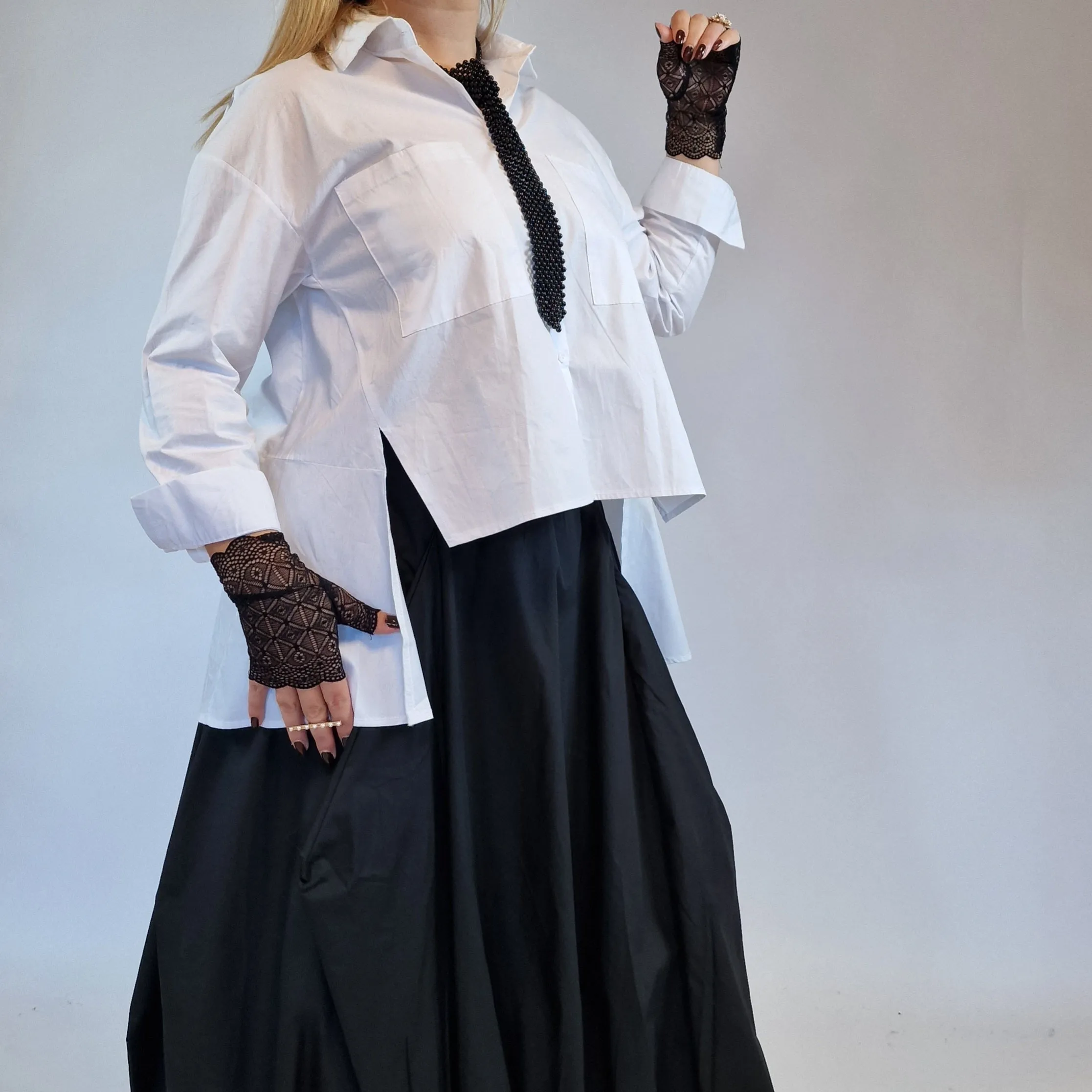 Simple Moderne Jazz Up Punky Basic Relaxed Fit Shirt