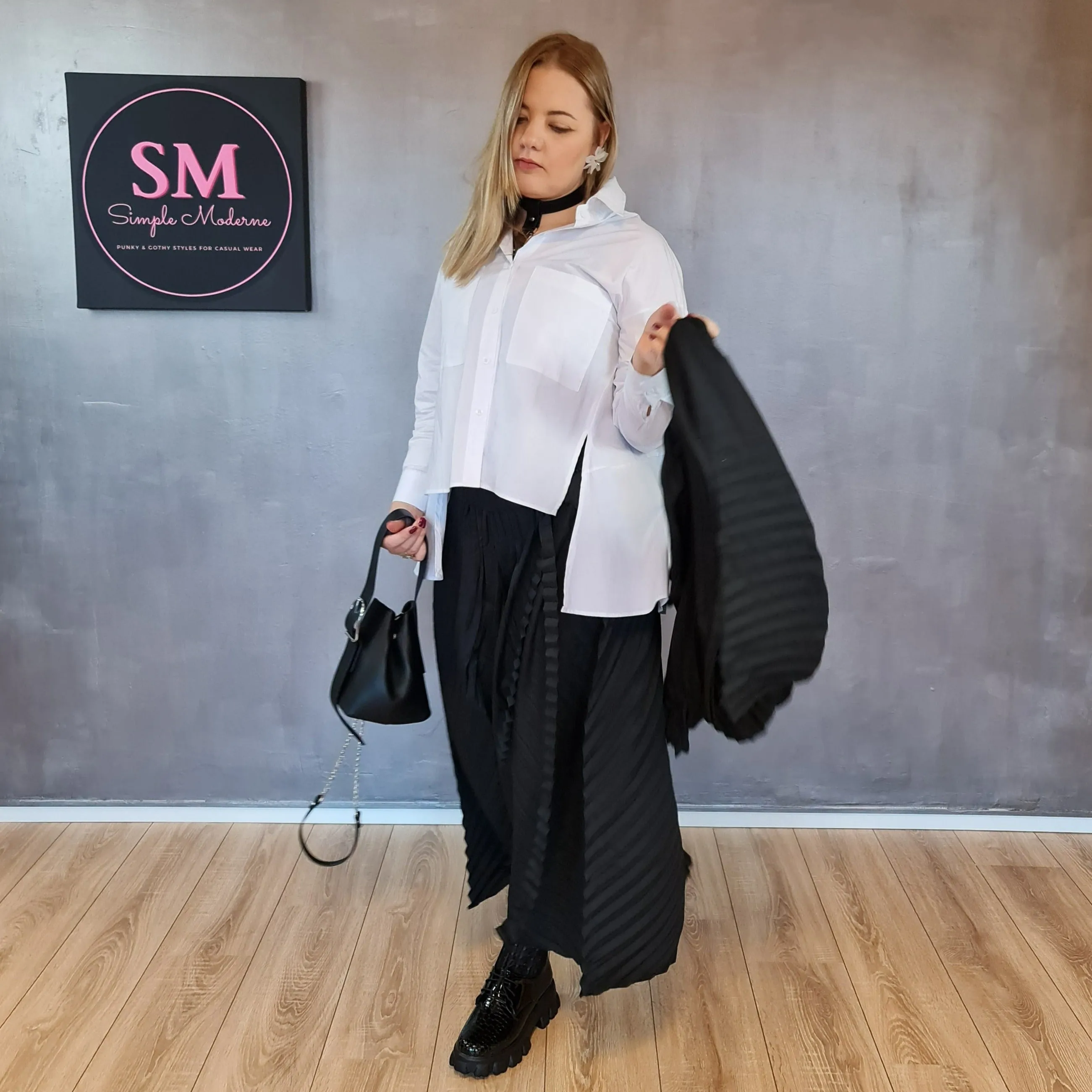 Simple Moderne Jazz Up Punky Basic Relaxed Fit Shirt
