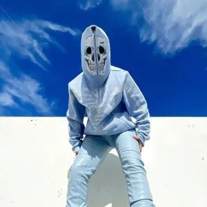 Skull Hood Rhinestone Skeleton Hoodie