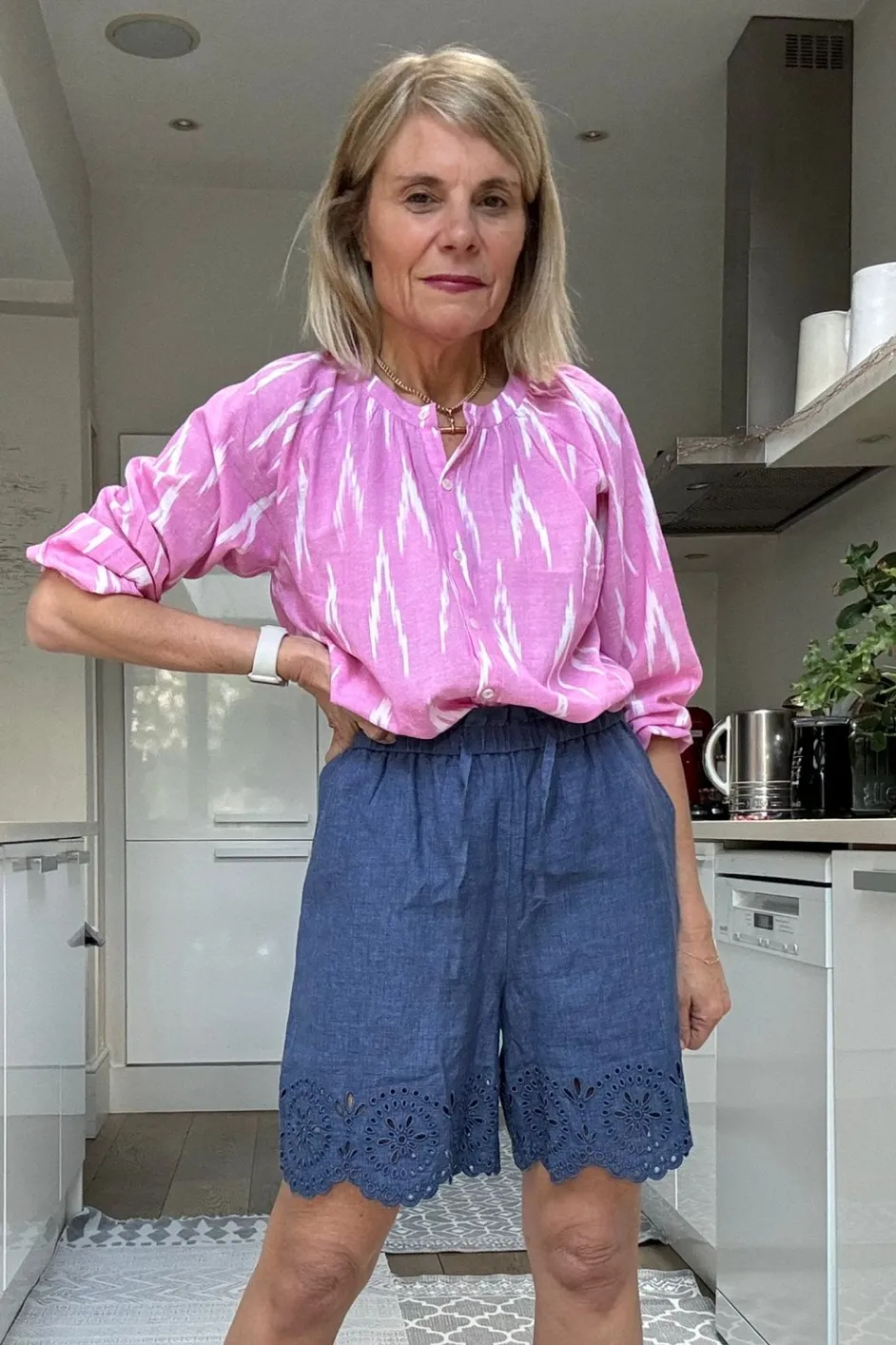 Skylar Blouse - Pink Ikat