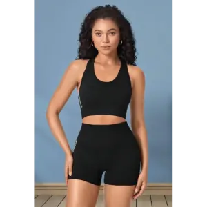 Sleek Cropped Black Sports Set