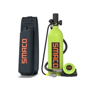 SMACO Scuba Tank Diving Gear for Diver 1L Mini Scuba Tank with 15-20 Minutes Small Emergency Backup Diving Tank Kit for Underwater Exploration Rescue Pony Bottle S400 Pro