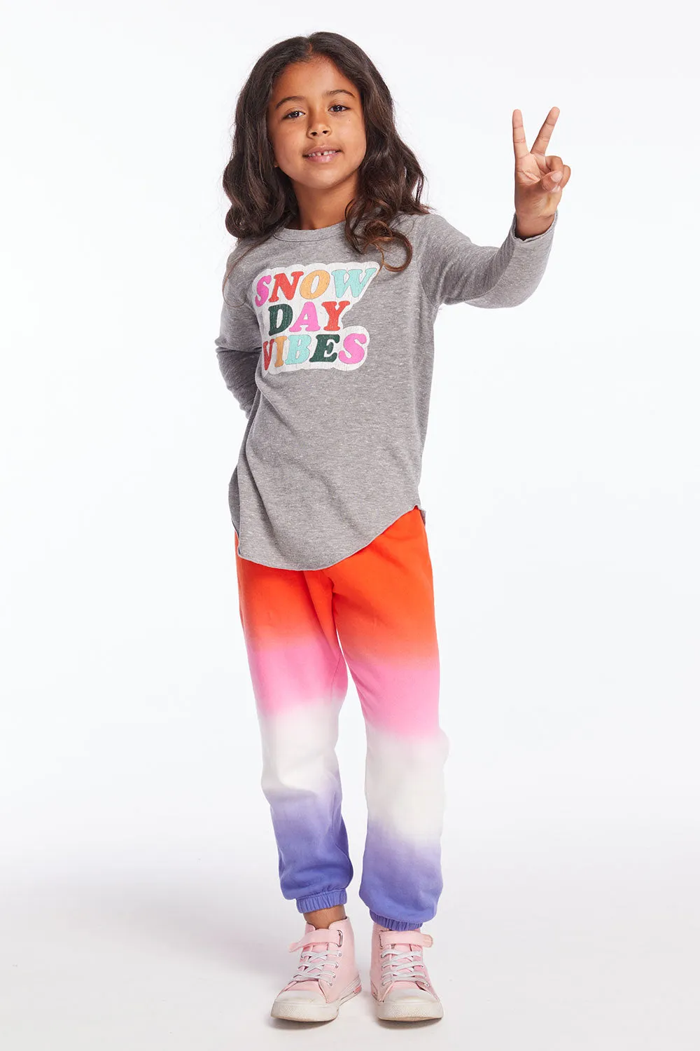 Snow Day Vibes Girls Long Sleeve
