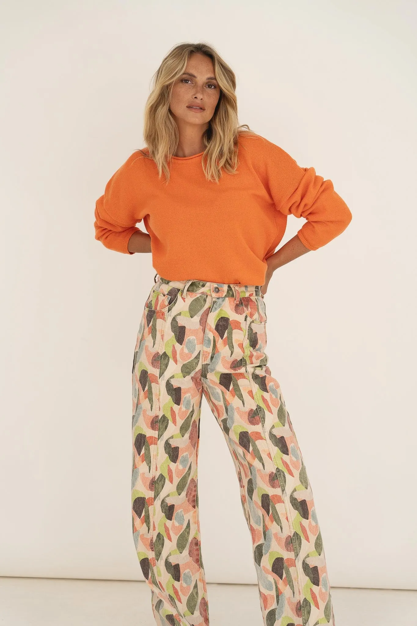 Sofie Orange Cotton Sweater