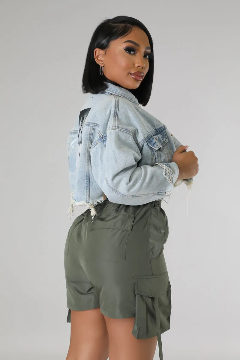 SP001P-Pocket Detail Cargo Shorts