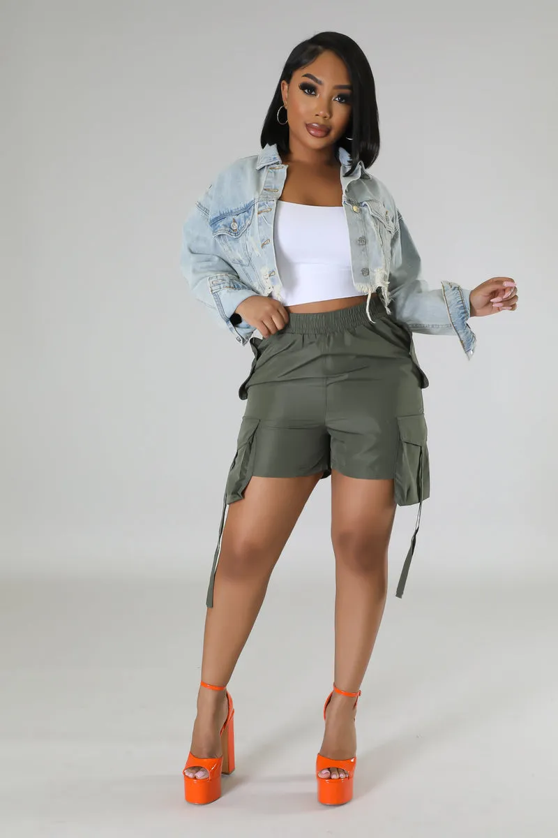 SP001P-Pocket Detail Cargo Shorts