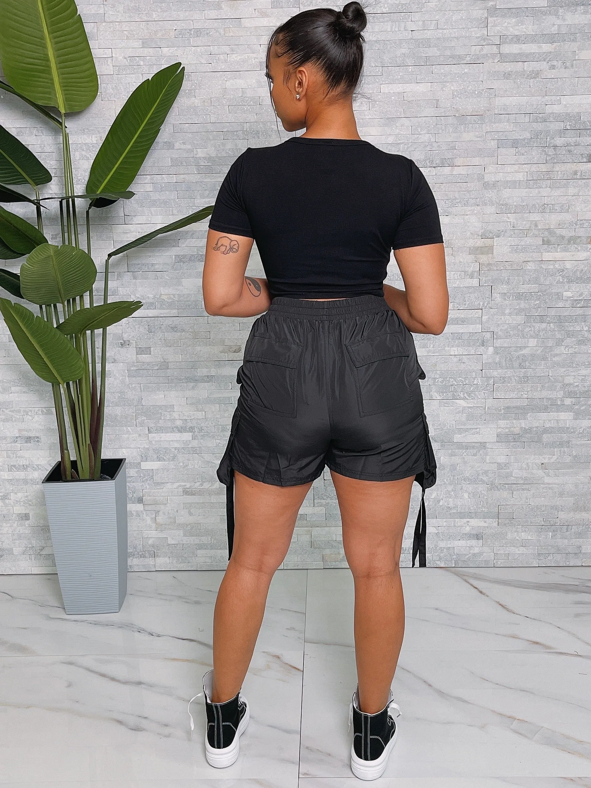 SP001P-Pocket Detail Cargo Shorts
