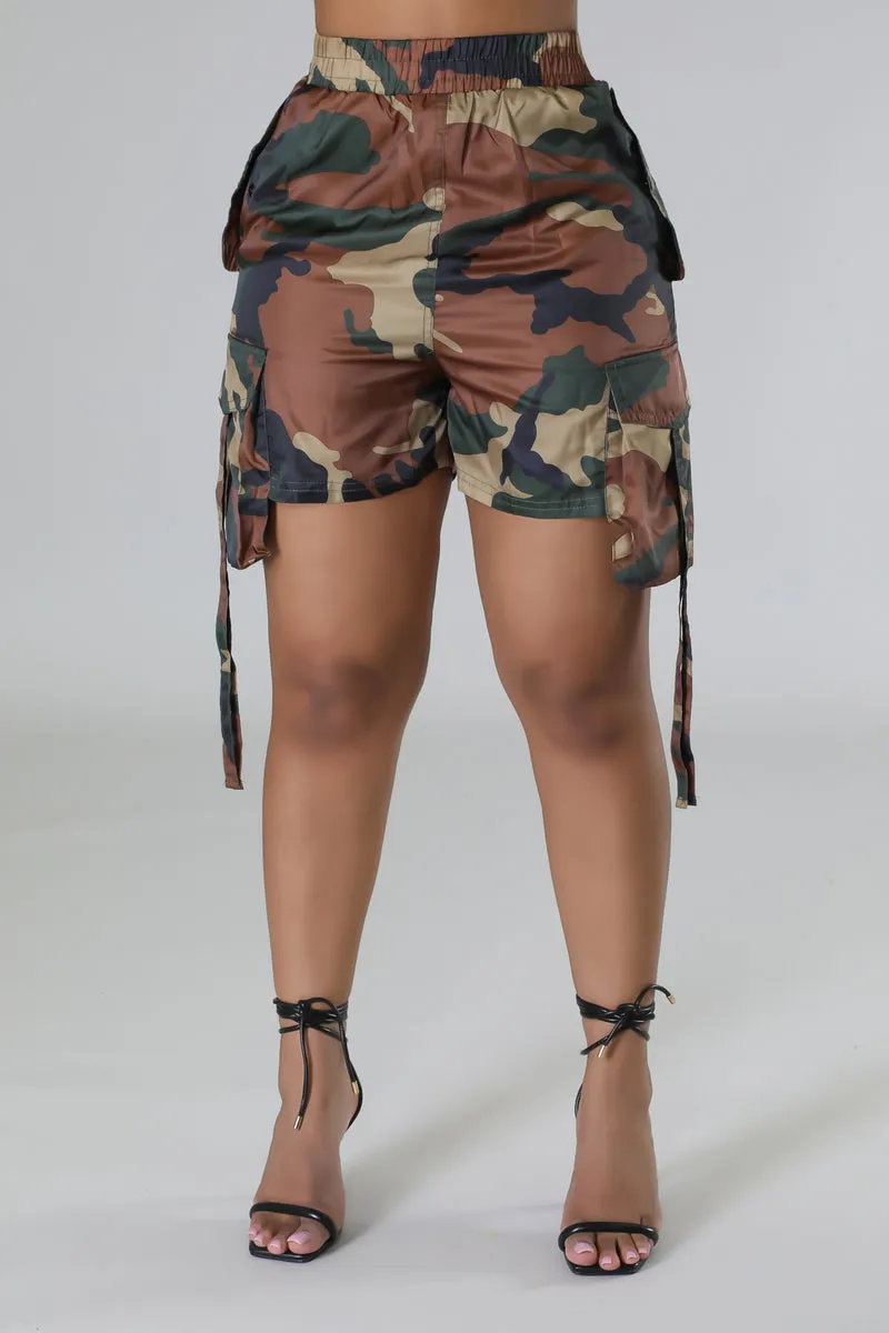 SP001P-Pocket Detail Cargo Shorts