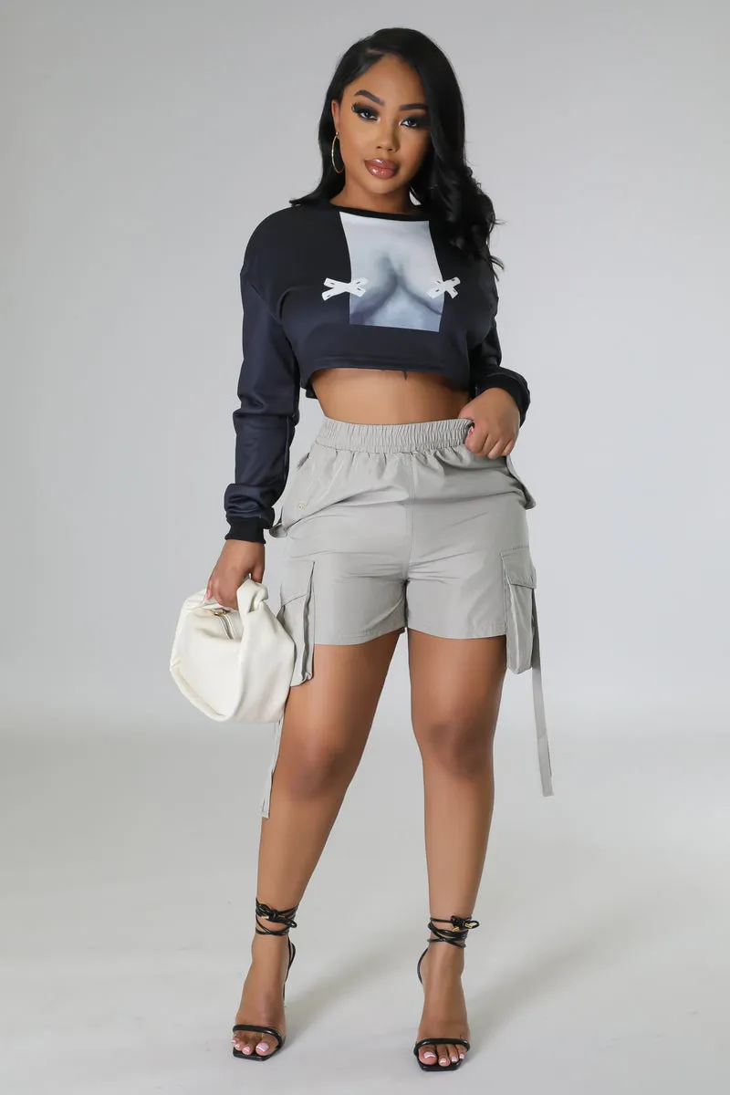 SP001P-Pocket Detail Cargo Shorts