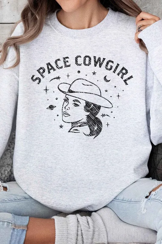 Space Cowgirl Western Country Oversized Sweatshirt