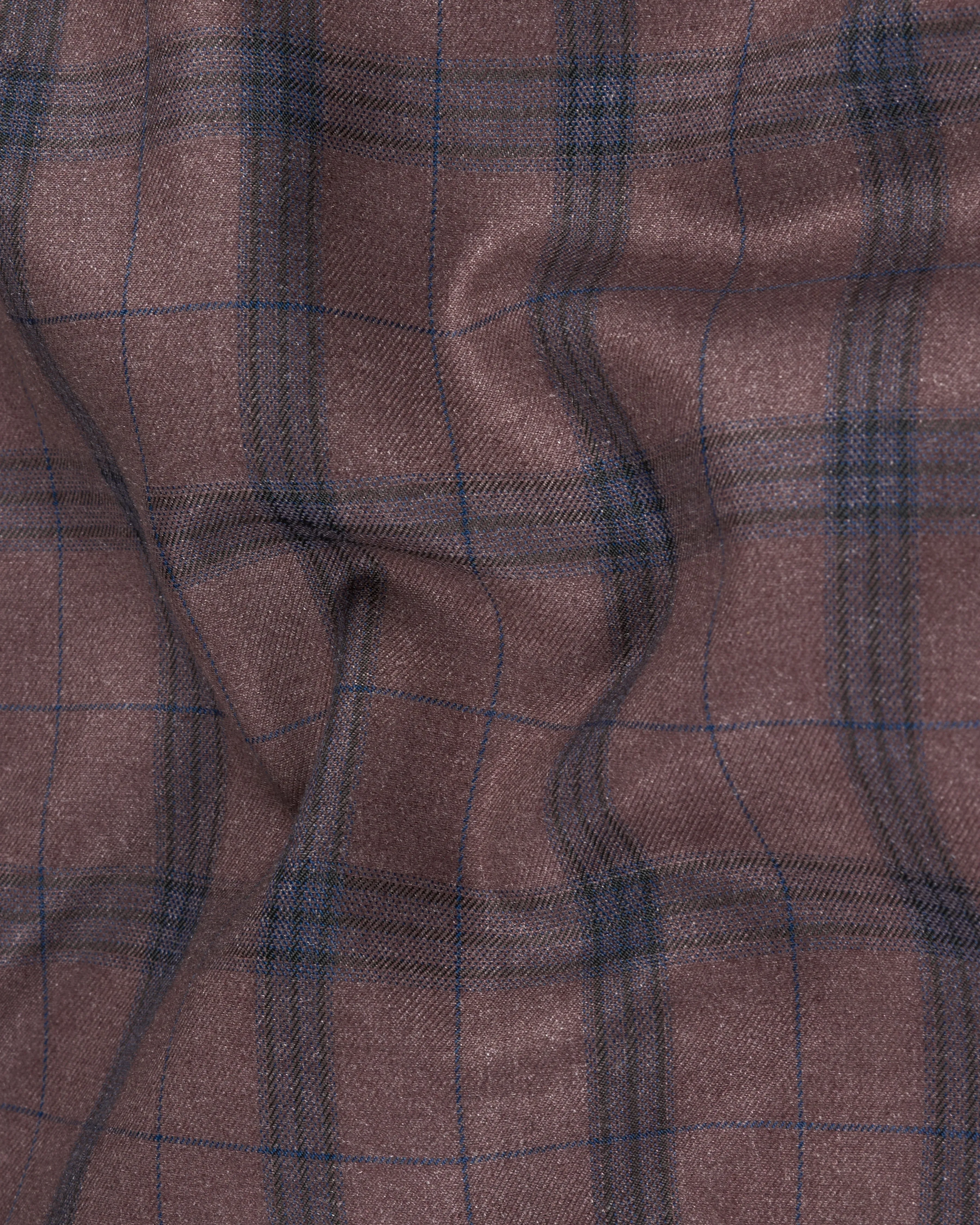 Taupe Brown Plaid Single Breasted Blazer