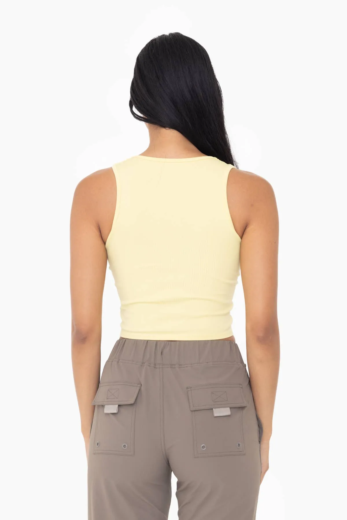 Tessa- Seamless Ribbed V-Neck Crop Top