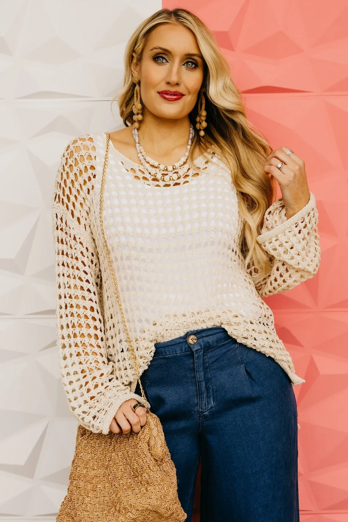The Damien Crochet Knit Pullover Sweater