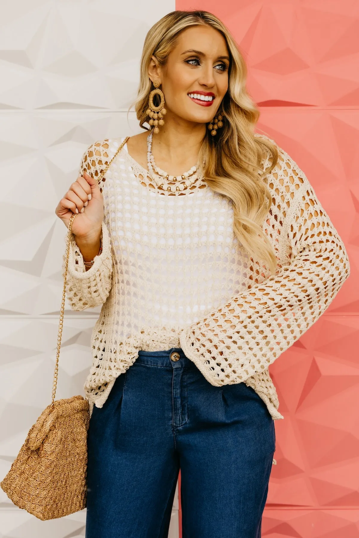 The Damien Crochet Knit Pullover Sweater