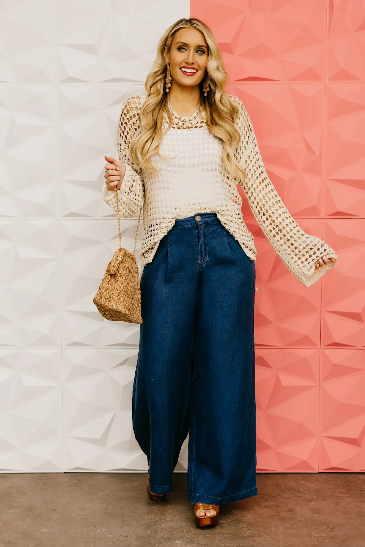 The Damien Crochet Knit Pullover Sweater