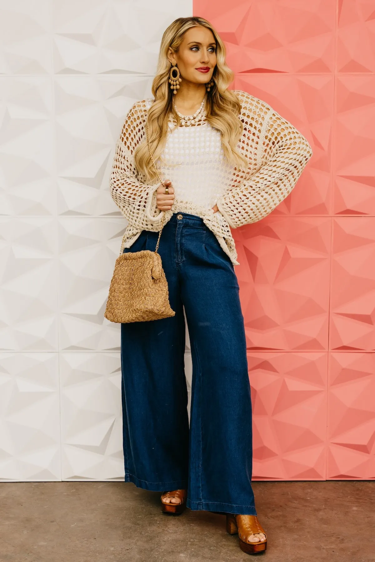 The Damien Crochet Knit Pullover Sweater