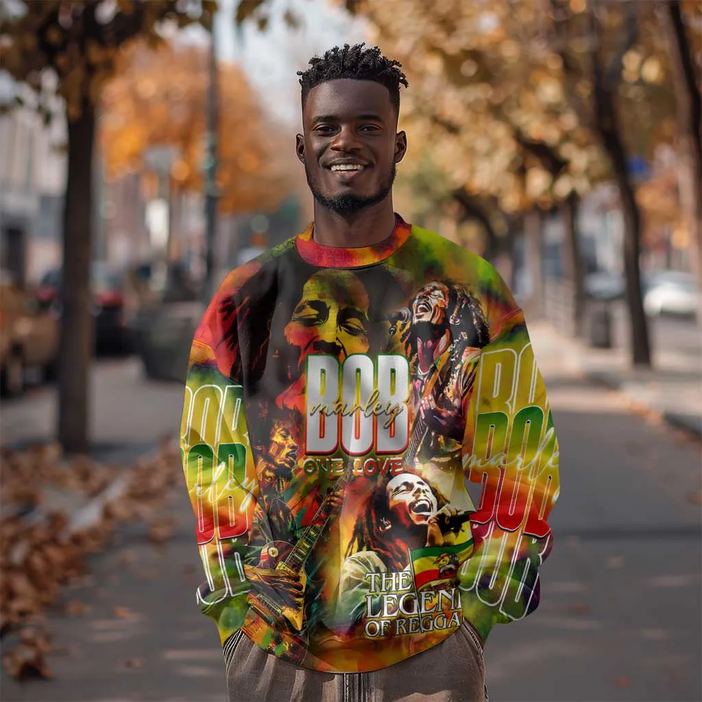 The Legend of Reggae One Love Sweatshirt Bob Colorful Art DT02