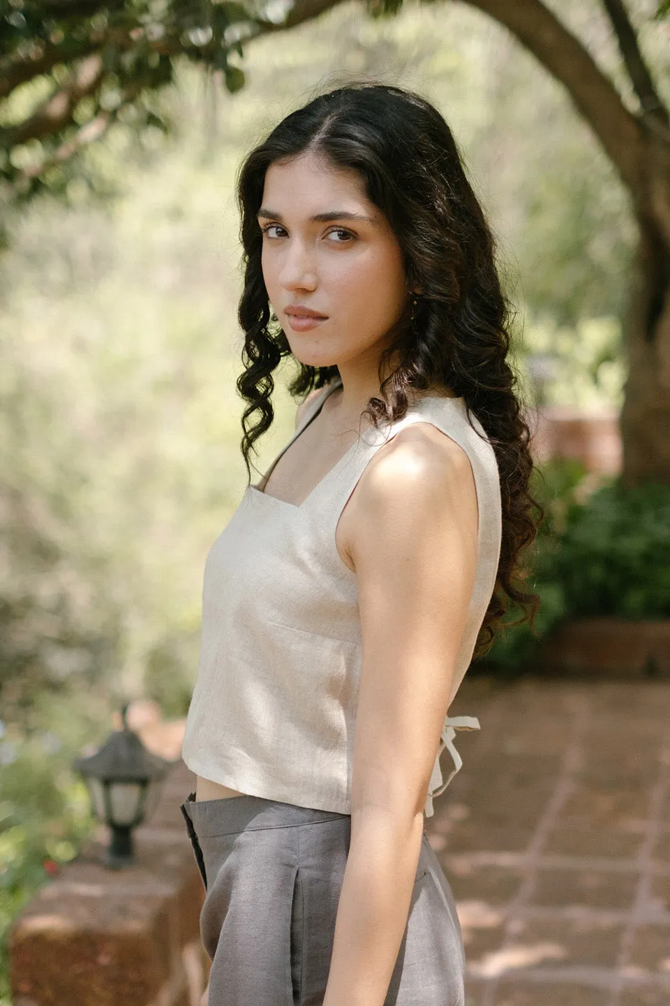 The Linen Crop Tank