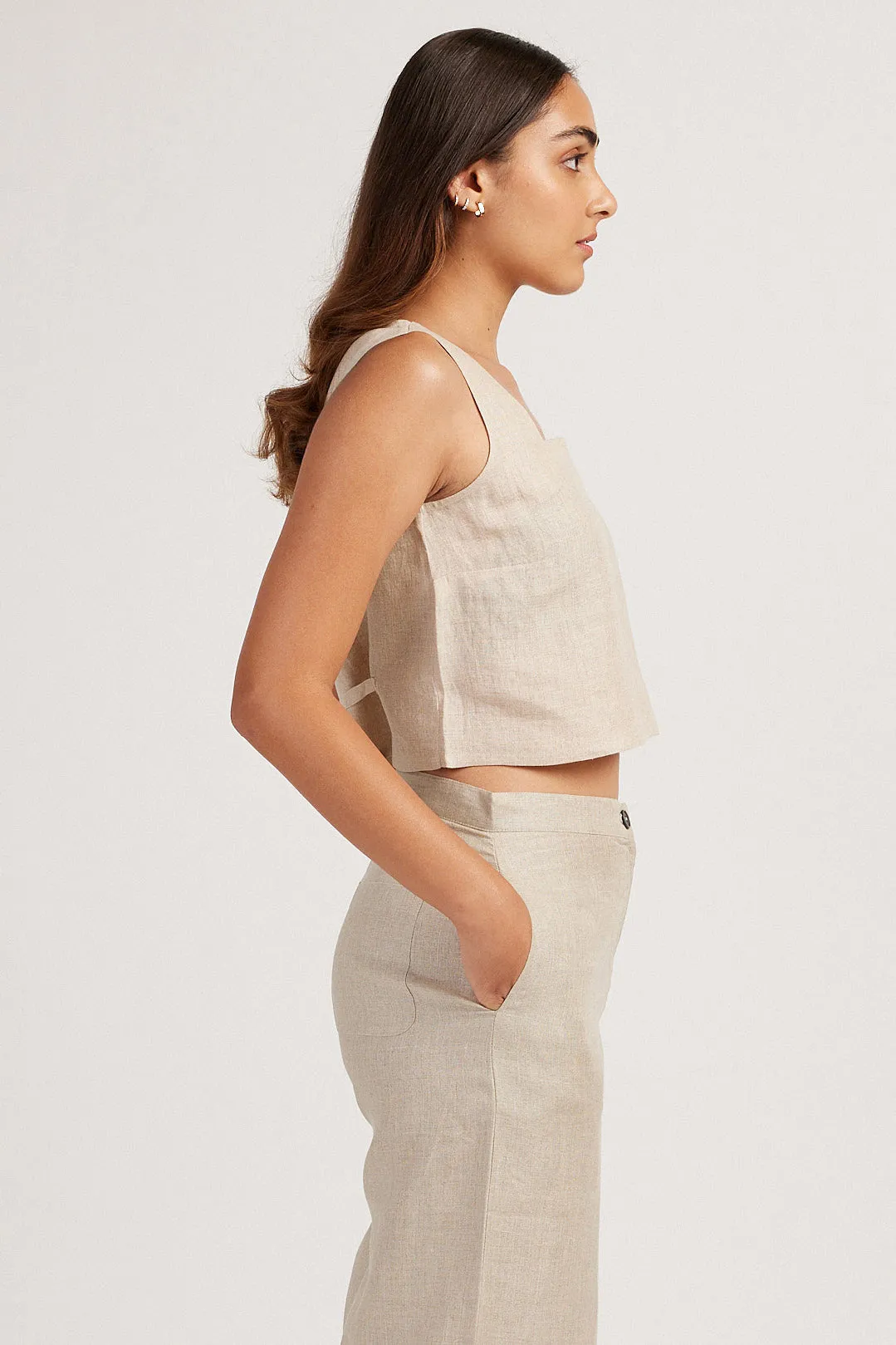 The Linen Crop Tank